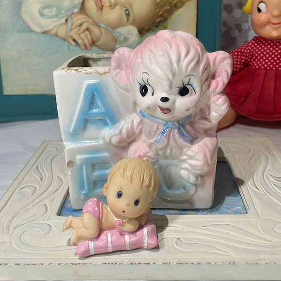 ⚡️5/$25- Vintage Rubens Nursery Teddy 🍼👶Planter - Picture 9 of 11